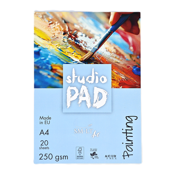 Склейка для акрилу Studio, А4, 250 г/м2, 20л, SMILTAINIS
