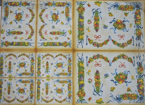 Папір для декупажу, фруктові рамки, 50*70см, 90882