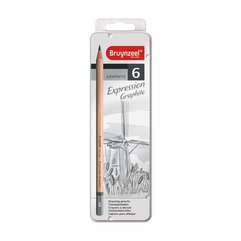 Набір графітніх олівців EXPRESSION, 6шт., мет.коробка, Bruynzeel