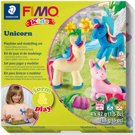 Набір пластики Fimo kids, "Unicorn", 4 кол.*42 г, Fimo