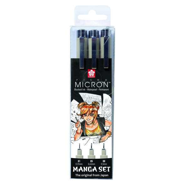 Набір лінерів PIGMA MICRON MANGA 3шт, Sakura
