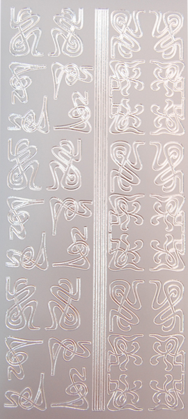 Наклейка "кутики для декору 3", 10*23 см, срібна, JEJE