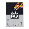 Склейка для ескізів та рисунку Studio, А4, 120г/м2, 40л, чорний папір, SMILTAINIS