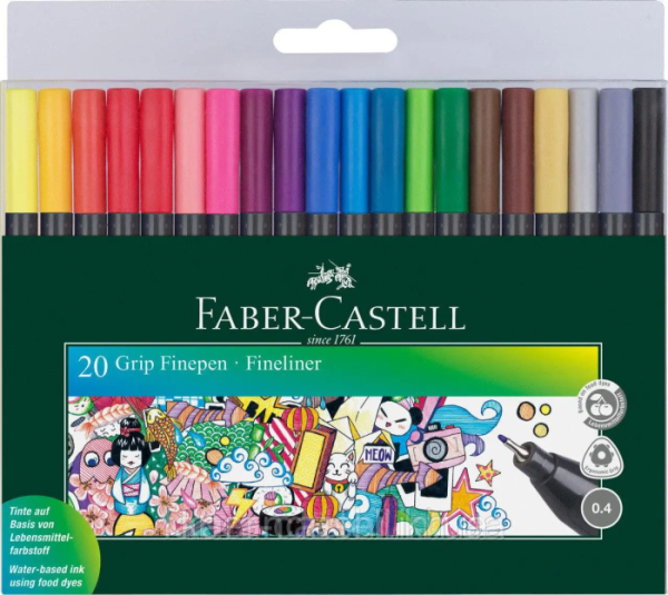 Набір лінерів Grip Finepen 20кол. в блістері Faber-Castell