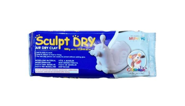 Маса для моделювання, біла, самозастигаюча, 500 г., ''Sculpt Dry'', MUNGYO