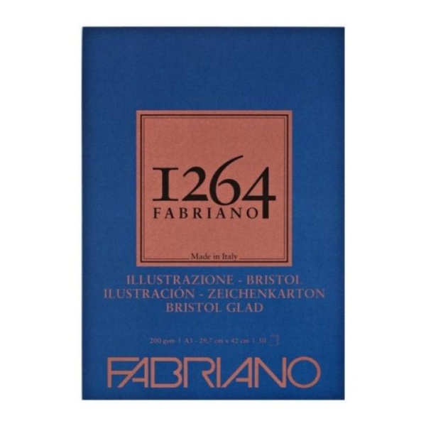 Склейка 1264 для рисунку Bristol А3, 200г/м2, 50арк, Fabriano