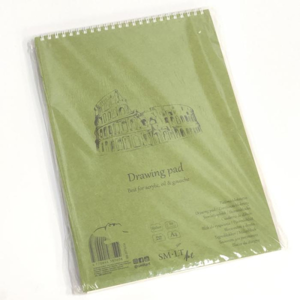 Альбом для акрилу та олії на спіралі AUTHENTIC (DRAWING) А4, 290г/м2, 20л, білий папір, SMILTAINIS