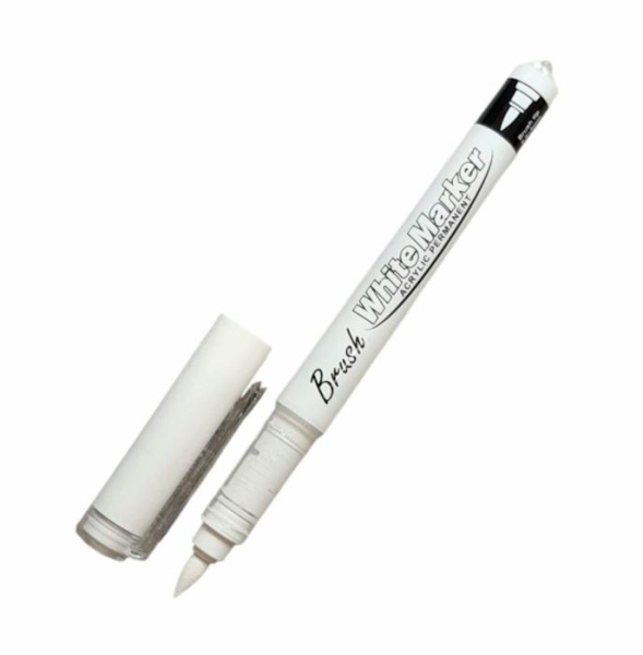 Акрил маркер, білий, BRUSH White marker