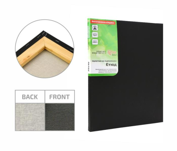 Підрамнік, 40*50 см, Дрібне зерно, Чорний грунт, бавовна, ROSA Gallery