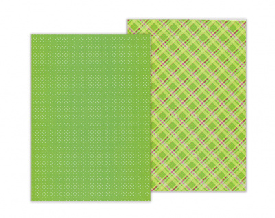 Папір з малюнком "Клітинка", А4(21х29,7см), двосторонній, Зелений, 300г/м2,  Heyda