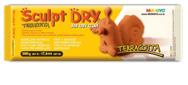 Маса для моделювання, терракотовая, самозастивающая, 500 г., ''Sculpt Dry'', MUNGYO