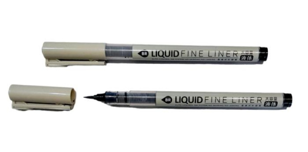 Лінер-пензель LIQUID FINE LINER Brush великої ємності, Чорний