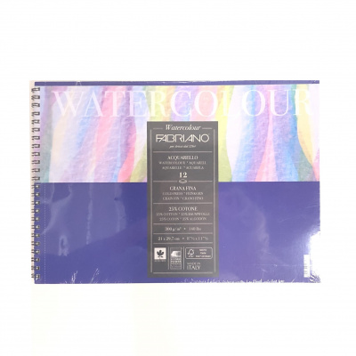 Альбом для акварели на спирале Watercolor Studio" A4(21х29,7см.),300г, 12л, Fabriano