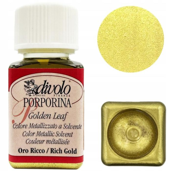 Фарба GOLDEN LEAF, ефект рідкого металу, Rich Gold Золото роял, 50 мл, Divolo