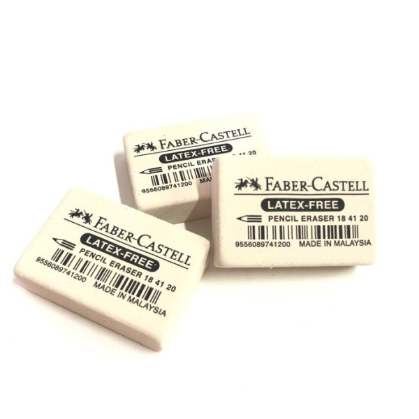 Ластик білий для олівця Faber-Castell.
