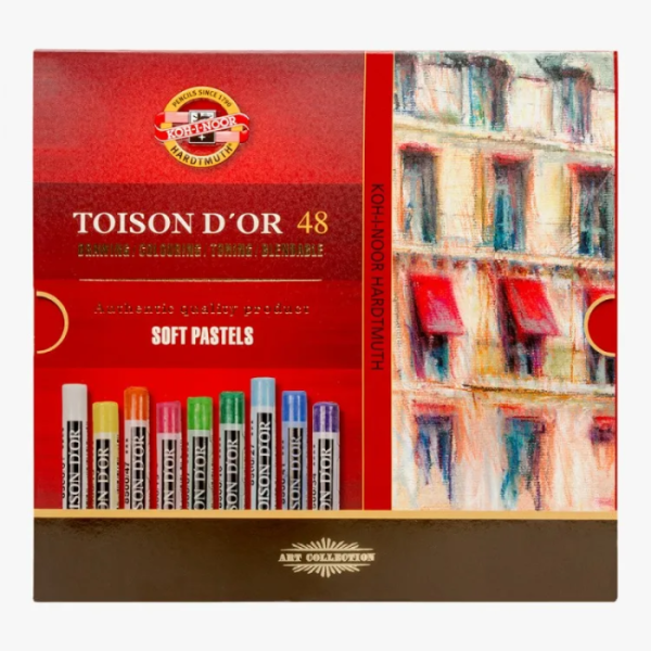 Набір сухої пастелі TOISON D'OR  м'яка 48 кол, кругла