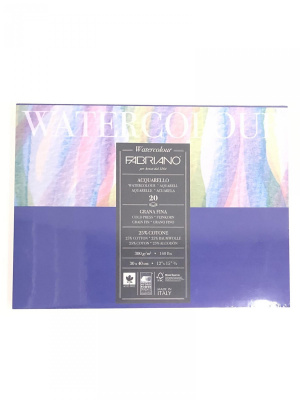 Блок склейка  для акварели Watercolor A3 (30х40см), 300г/ м2,20л,середне зерно, Fabriano