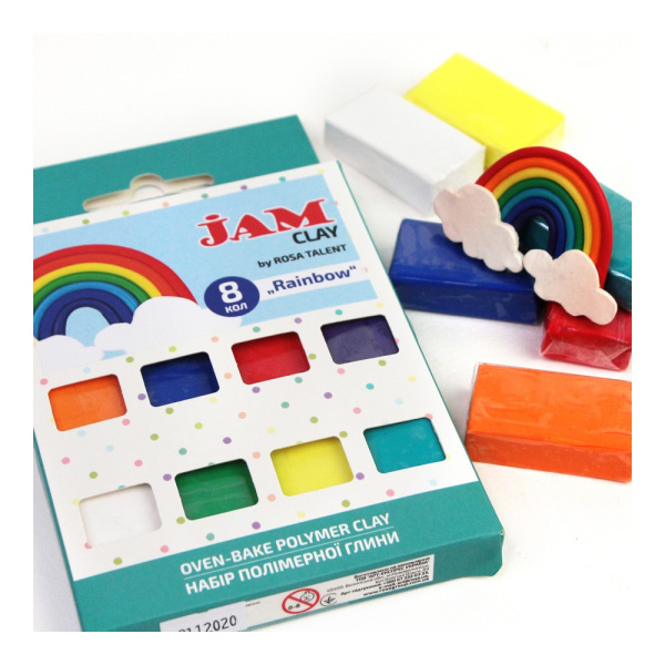 Набір пластики “Rainbow“, 8х20г, Jam Clay, ROSA TALENT