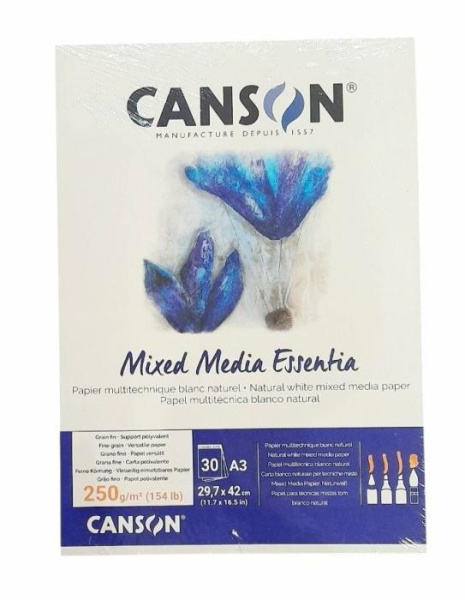 Блокнот-склейка Mixed-media Essentia А3 250г/м2 30арк., Canson