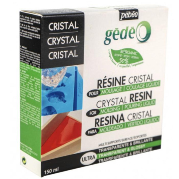 Двокомпонентна епоксидна глянцева прозора глазур CRISTAL BIO GEDEO 150 мл Pebeo