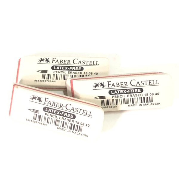 Ластик білий для олівця.180840. Faber-Castell.