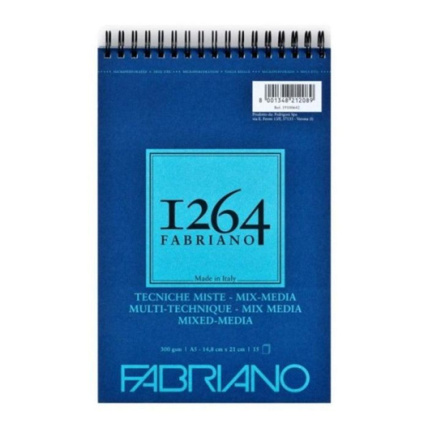 Альбом 1264 на спіралі Mix Media А5, 300г/м2, 15л, Fabriano
