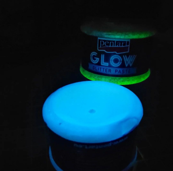 Паста з глітерами «Glow in the dark», Блакитне сяйво, 50 мл, Pentart