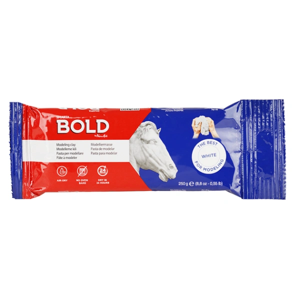 Маса для моделювання Bold, біла, самозастигаюча, 250 г, Smarta