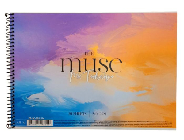 Альбом для РІЗНИХ ТЕХНІК "MUSE" А4/20арк. /PB-SC-020-314/ пруж., (240г/м2) (1/36)