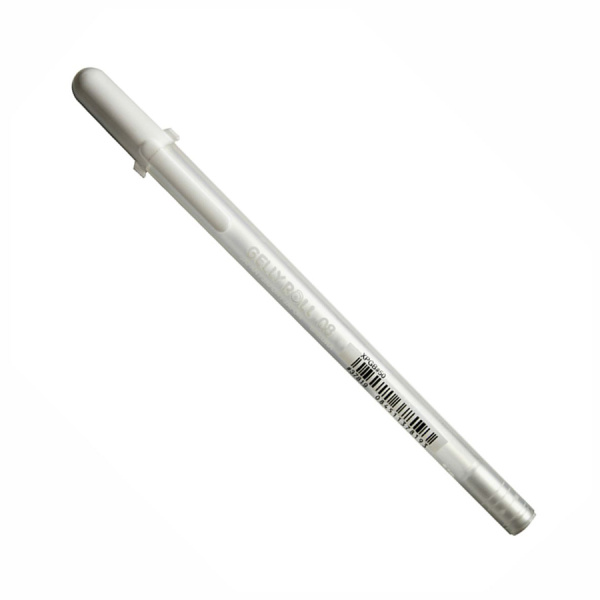 Ручка гелева, Біла 08 MEDIUM (лінія 0.4mm), Gelly Roll Basic, Sakura