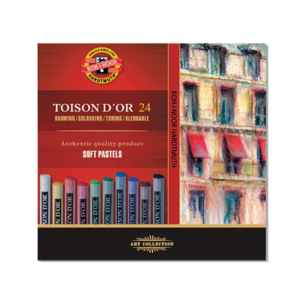 Набір сухої пастелі TOISON D'OR   м'яка 24 кол, кругла