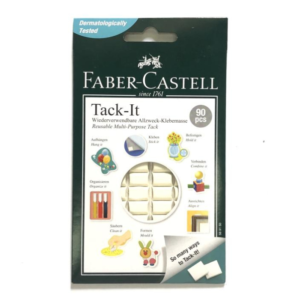Клеючі квадрати  TACK-IT 50г (90 шт) багаторазові білі 589150 Faber-Сastell