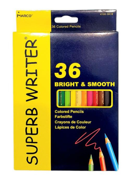Набір олівців 36 кол. "Super writer" Жовто-синій MARCO