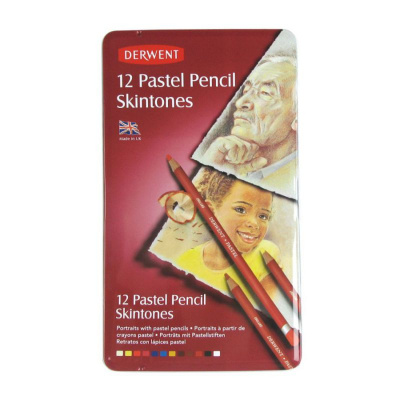 Набір пастельних олівців "Тілесні відтінки" Pastel, 12 кол., в метал. коробці, Derwent