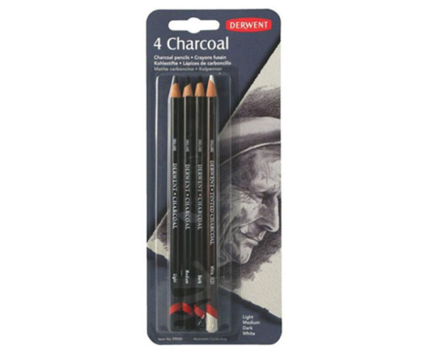 Набір вугільних олівців «Charcoal» 4шт у блістері DERWENT
