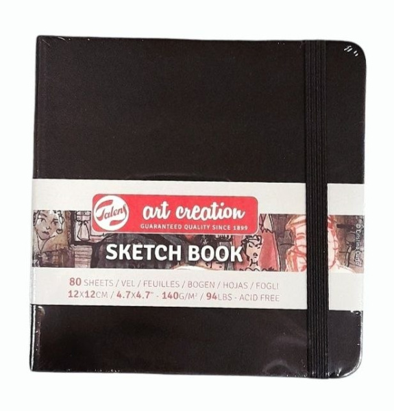 Блокнот для графіки Talens Art Creation 140г/м2, 12*12см, 80л, чорний, Royal Talens