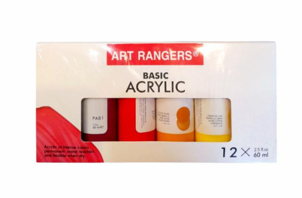 Набір акрилових фарб Acrylic Color, 12*60мл. Art Rangers