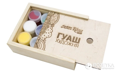 Набор гуашевых красок в деревянной коробке 12*20мл ROSA Studio 