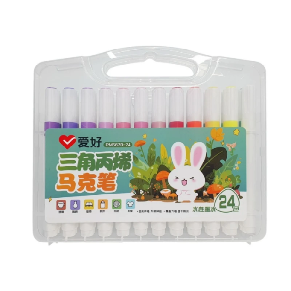 Набiр акрилових маркерів AIHAO, 24 кол., plastic box