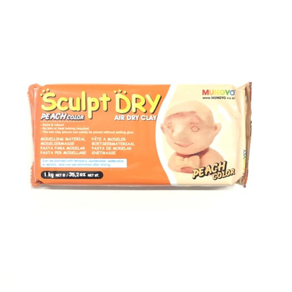 Маса для моделювання, персикова, самозастигаюча, 1000 г., ''Sculpt Dry'', MUNGYO
