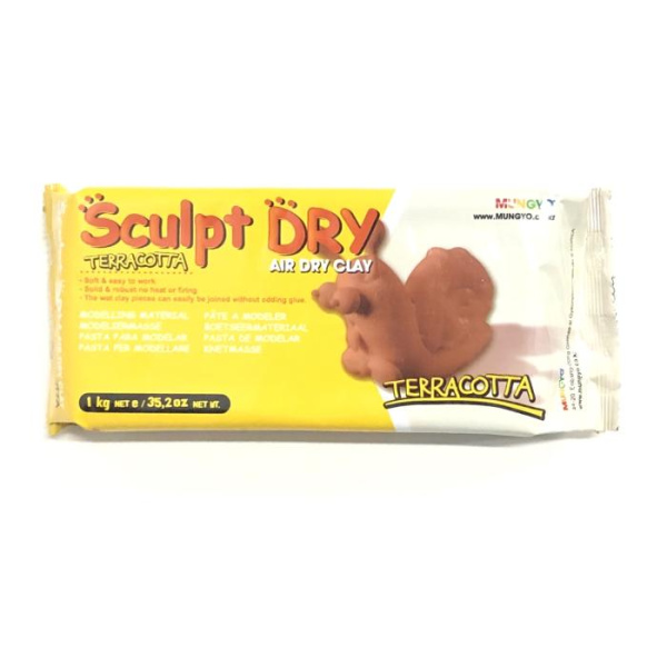 Маса для моделювання, терракотовая, самозастивающая, 1000 г., ''Sculpt Dry'', MUNGYO