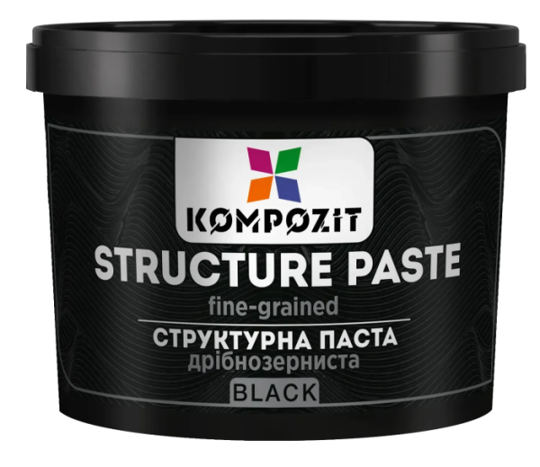 Паста структурна дрібнозерниста, чорна 1000 мл, ART Kompozit